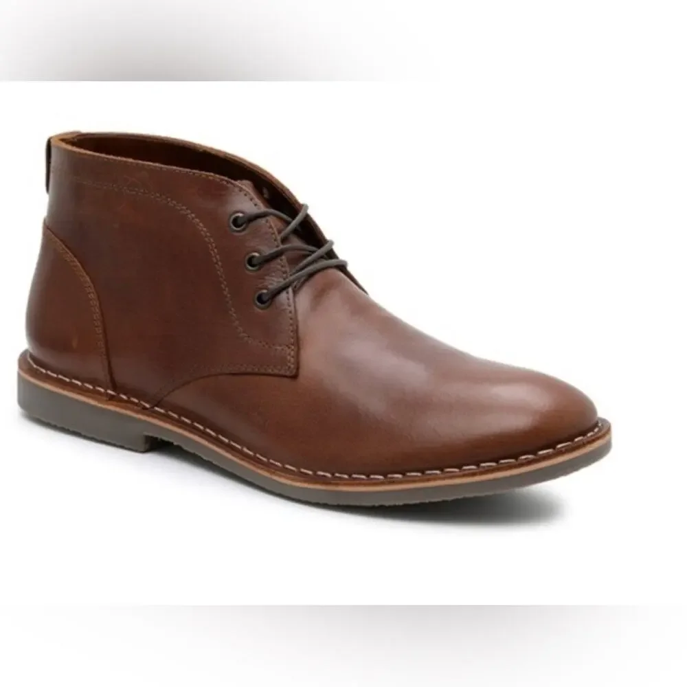 Crown Vintage Brown Leather Chukka Boots Lace Up Casual Dress Boots Men’s Size 9